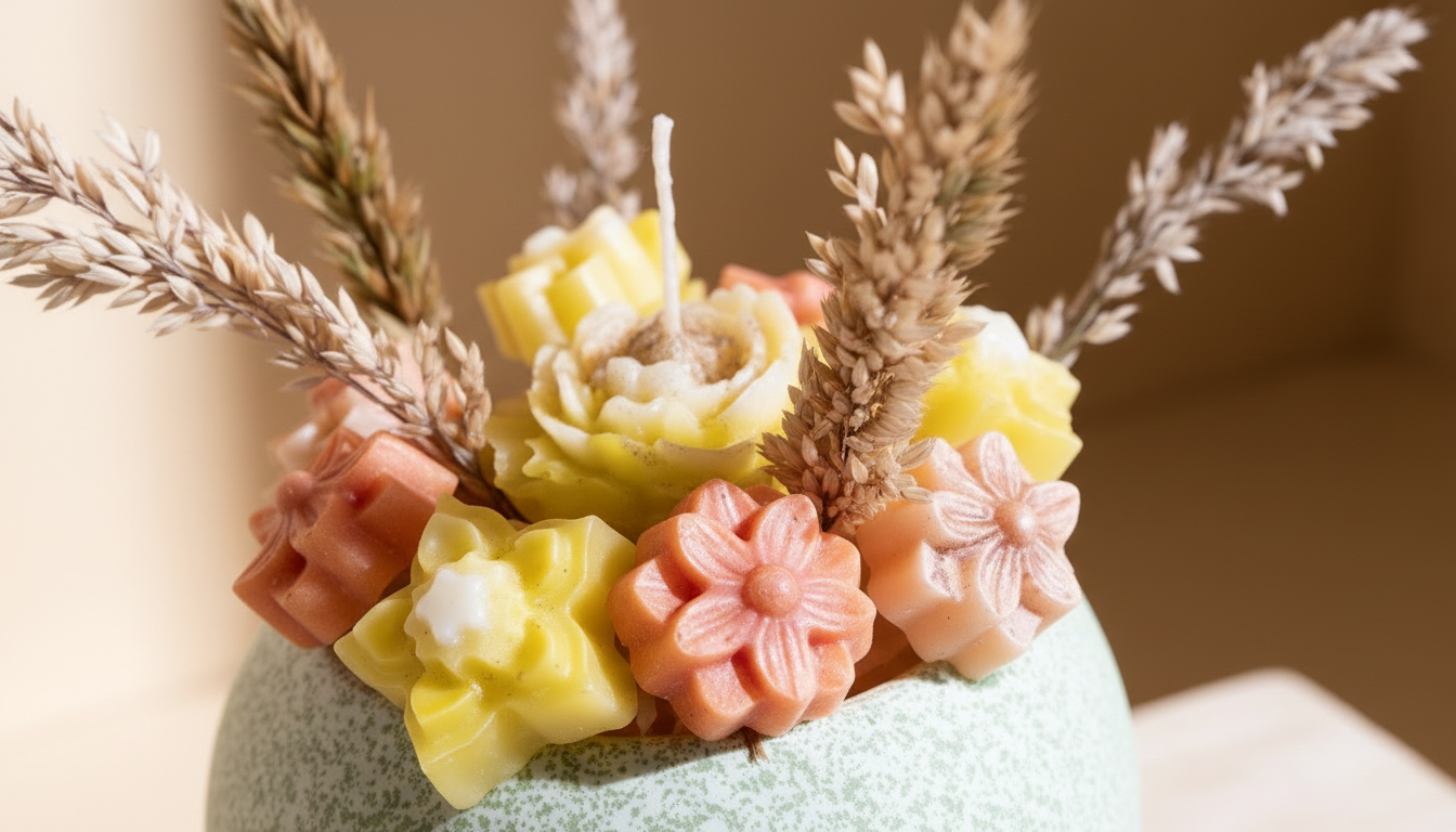 Detalle artesanal ramo de parafina — regalo de parafina artesanal Albor