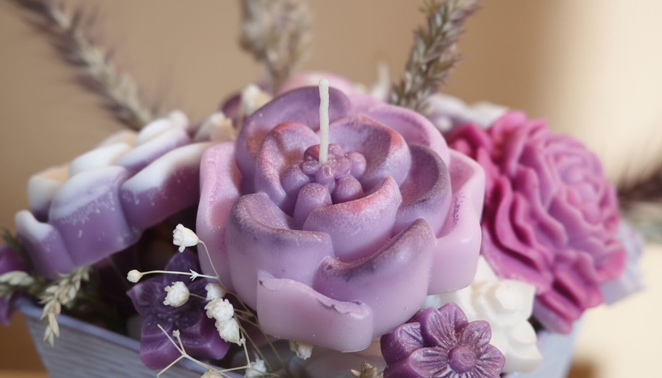 Detalle artesanal ramo de parafina — regalo artesanal de parafina Ecuador