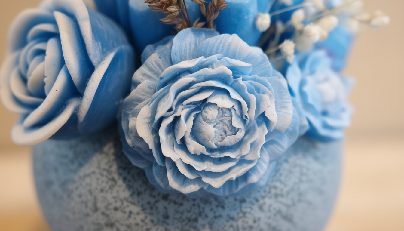 Detalle ramo botánico parafina artesanal — regalo artesanal Albor Ecuador